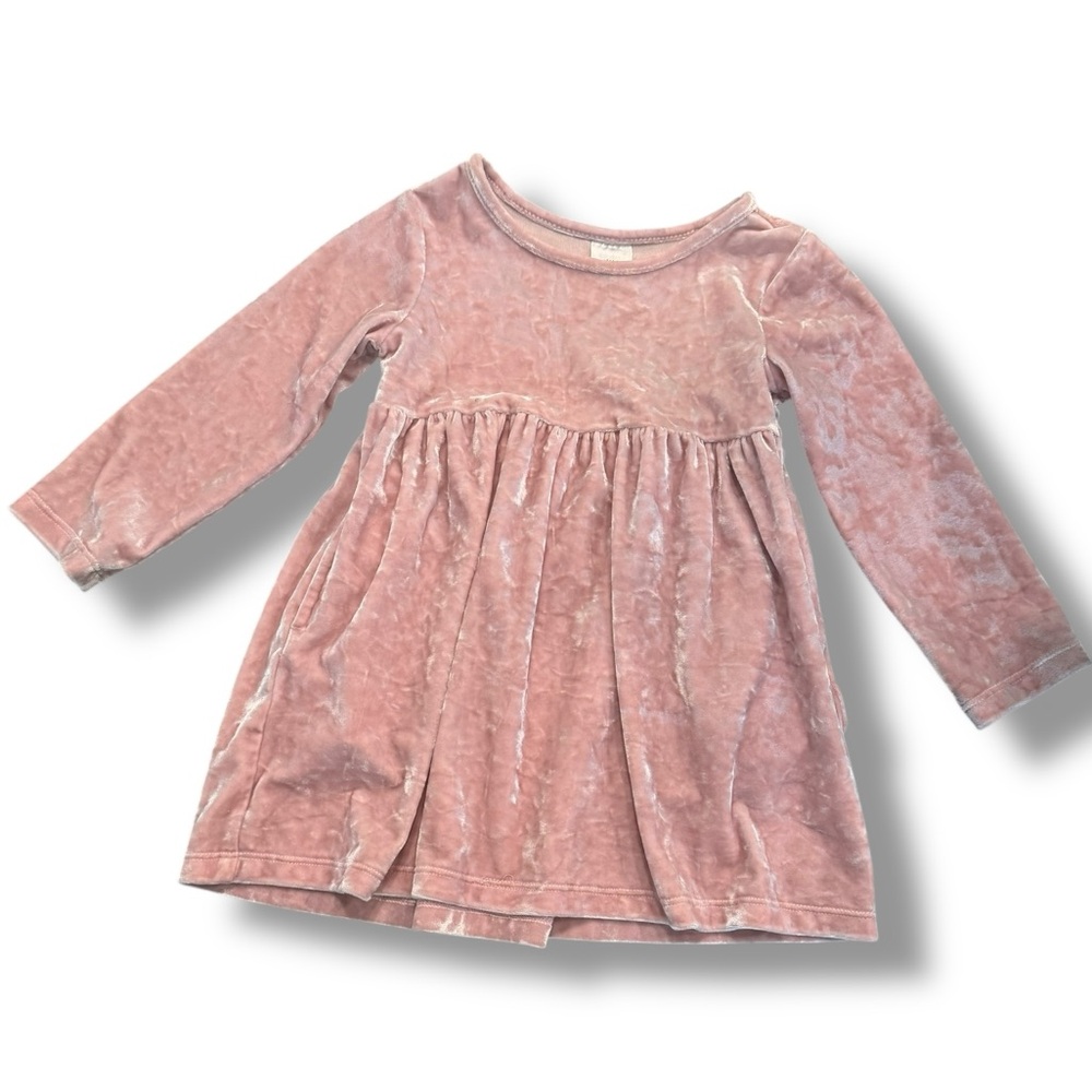 Pink Velvet Long Sleeve Dress